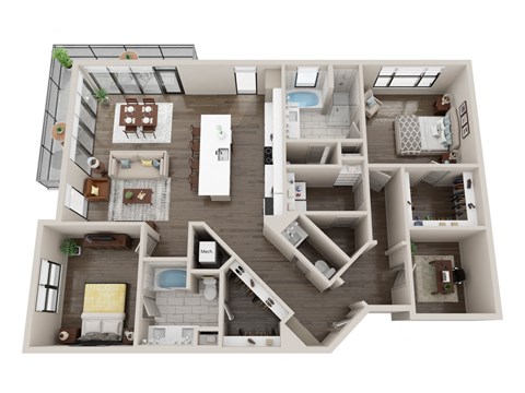 a234 floor plan  1 bedroom  1199 square feet  the envoy